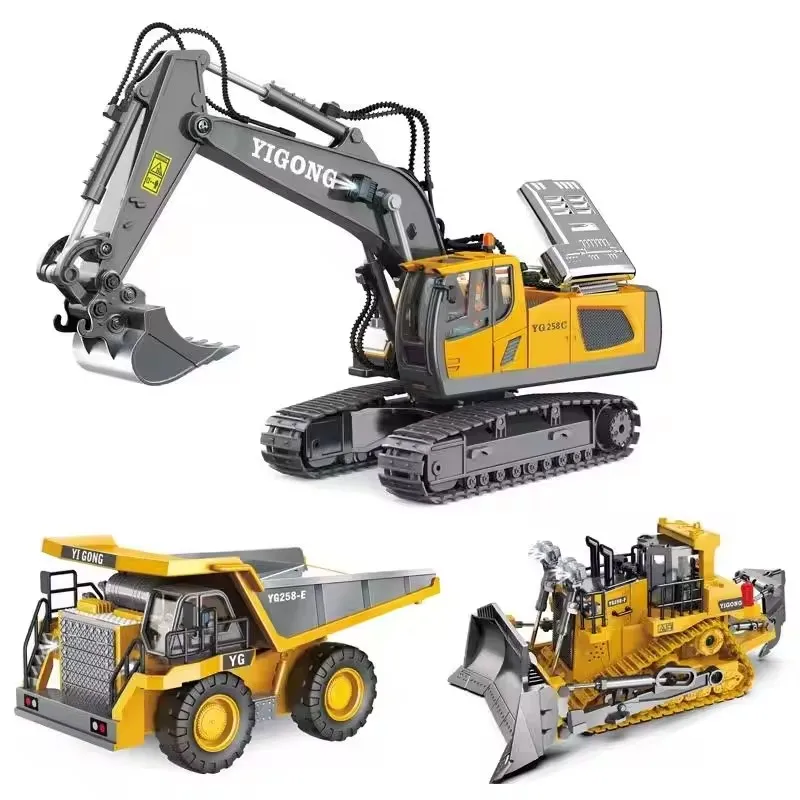Hot Sale 1/20 Radio Control Alloy Die Cast RC Engineering Dump Truck Toys with Remote Controller for Children