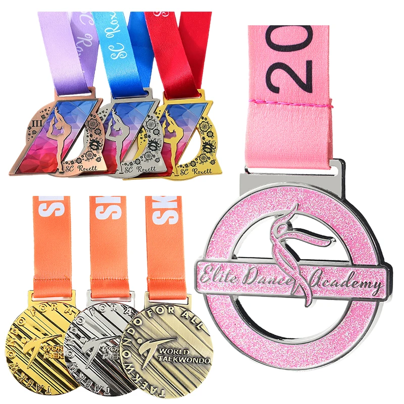 custom shape design school medal 3d soft enamel logo customized metal cheap sports championship gymnastics Medals