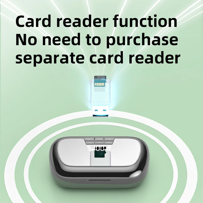 Personal model Q2S In-ear bt headset with TF Memory card digital display wireless Headphone Earphones Earbuds For cellphone