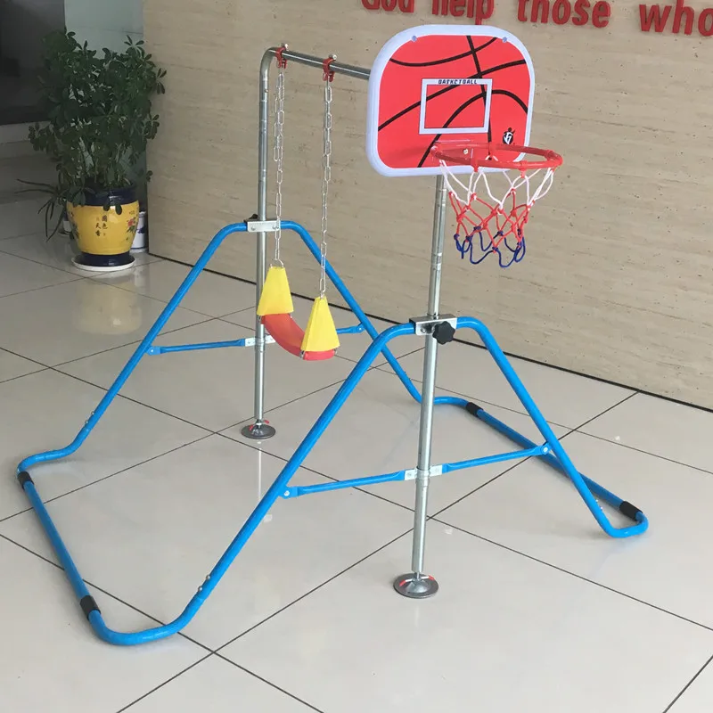 2021 hot sale japan multi-function horizontal children fitness bar for home use with basketball, swings and rings