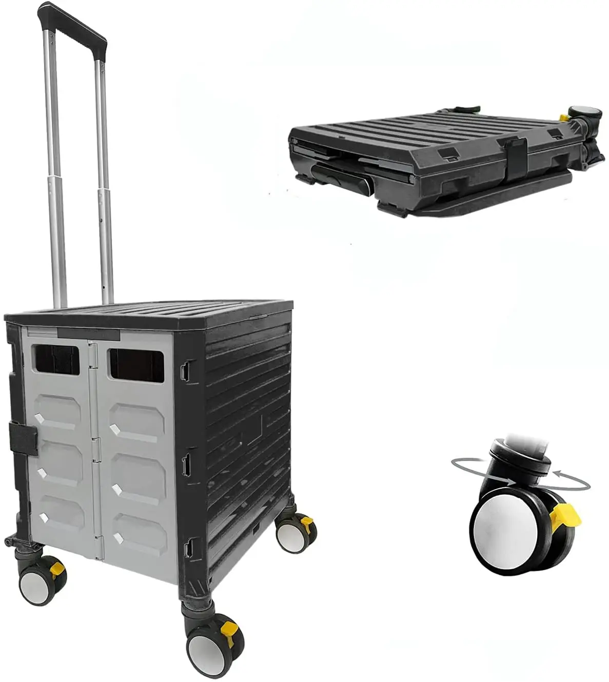 Foldable Plastic Travel Bags Square Luggage Trolley Suitcase with Fishing Seat Box Storage Bins Functional Lacquer Technics