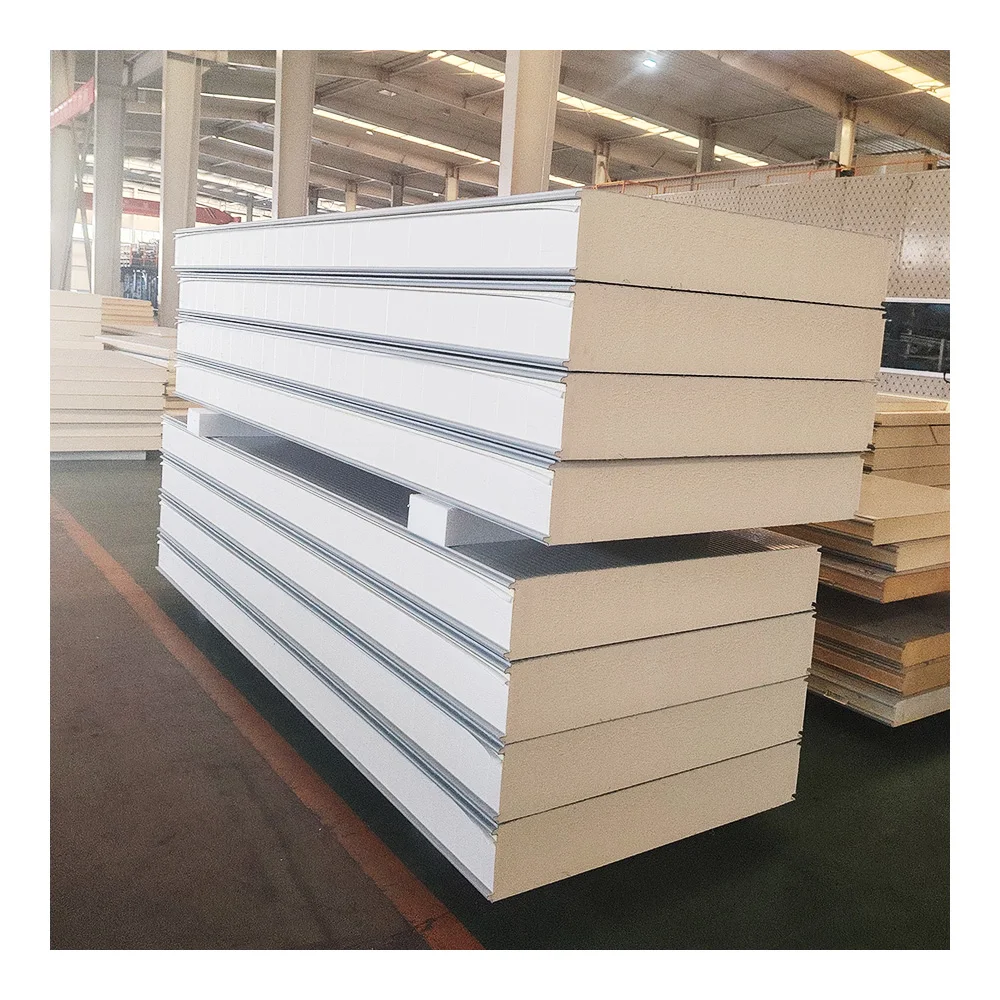 High Density Insulated Wall Roof Boards fireproofing Rock Wool Waterproof Sandwich Salinized Steel Plate