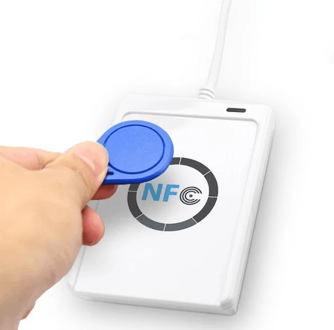 White RFID NFC Reader Smart Card USB Communication ISO14443A/B ACR122U HF RIFD Reader