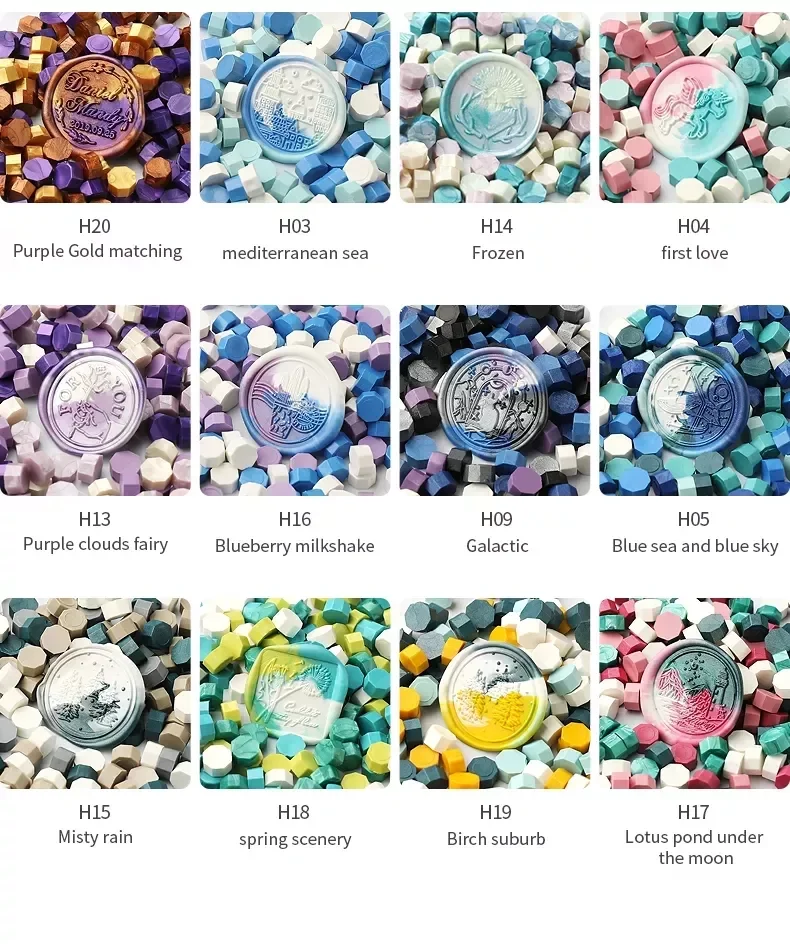 Spot Wholesale Octagon Sealing Wax Beads 100pcs In Stock New Retro Wax Seal Sticker Beads Kit Seal Stamp Granules