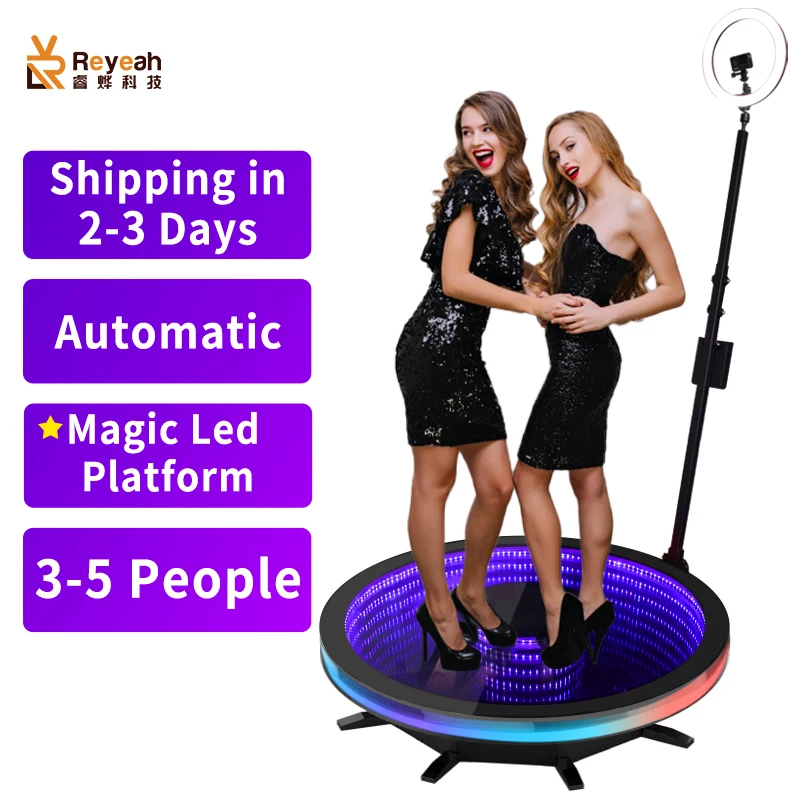 Shop the Hottest Infinite LED Platform 360 Photo Booth Machine for Sale Automatic Spin 360 Video Photobooth