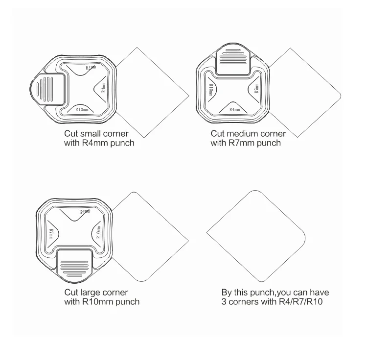 Factory customized 3 in 1 round hole paper punch corner puncher craft punch round corner cutter