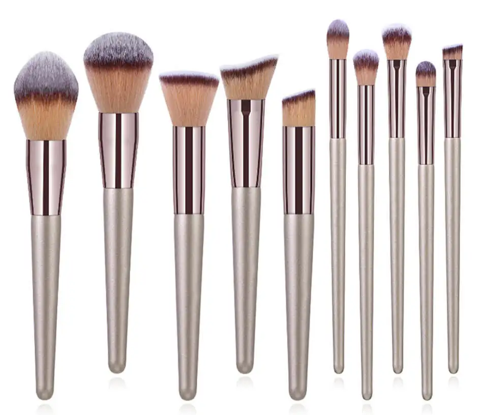 Foundation Eyebrow Contour 14pcs Professional Make Up Tool Metal Handle Makeup Brush Set With PU Bag Personalized Makeup Brushes