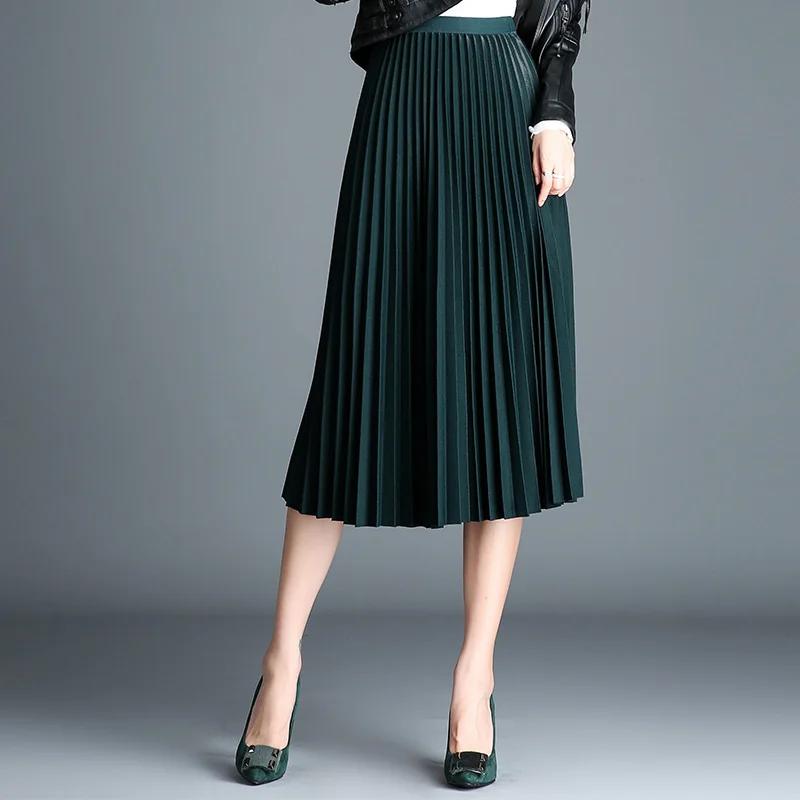 
New Design High Waisted Fashion Long Chiffon Pleated Women Skirt 