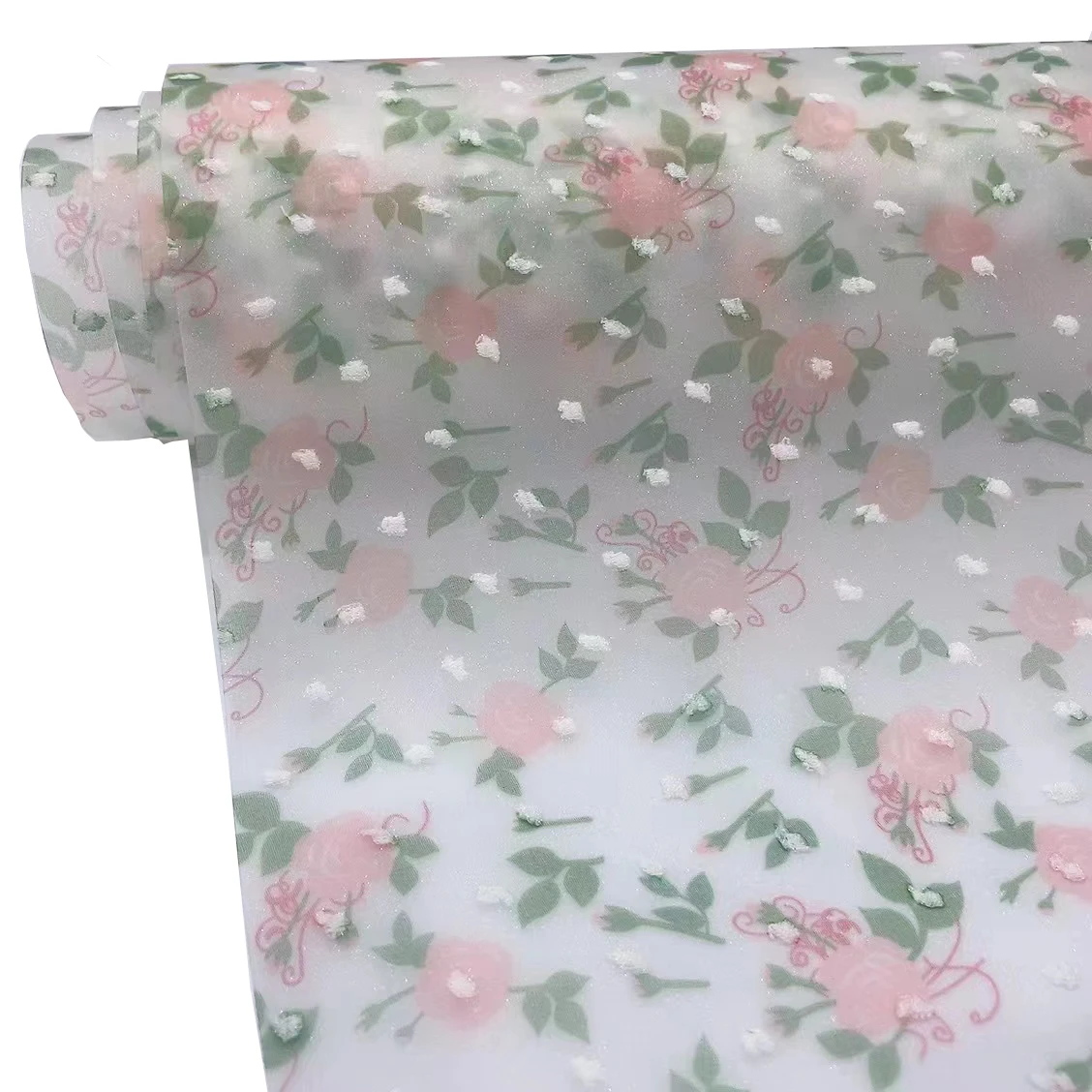 Frosted embroider EVA transparent plastic roll film for making handbag/shoe material/cosmetic bag