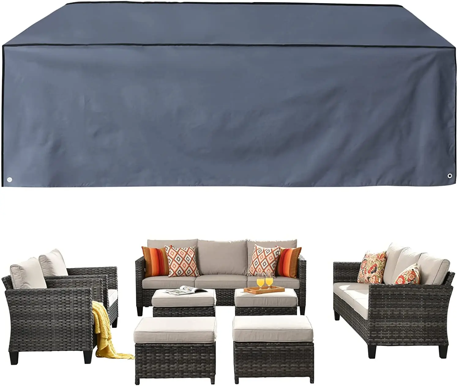 Hot sale outdoor garden sofa set furniture waterproof cover patio dust oxford fabric UV resistant durable covers