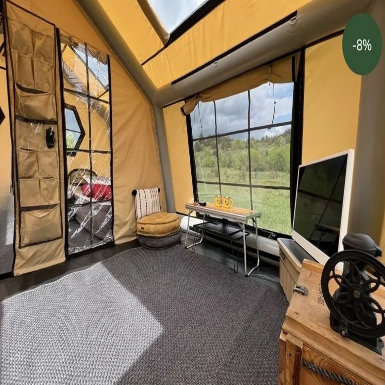 Rongtou Customized Luxury Polyester Air Family Tent Portable Large Glamping Air Tent Desert Inflatable Camping Outdoor  tent