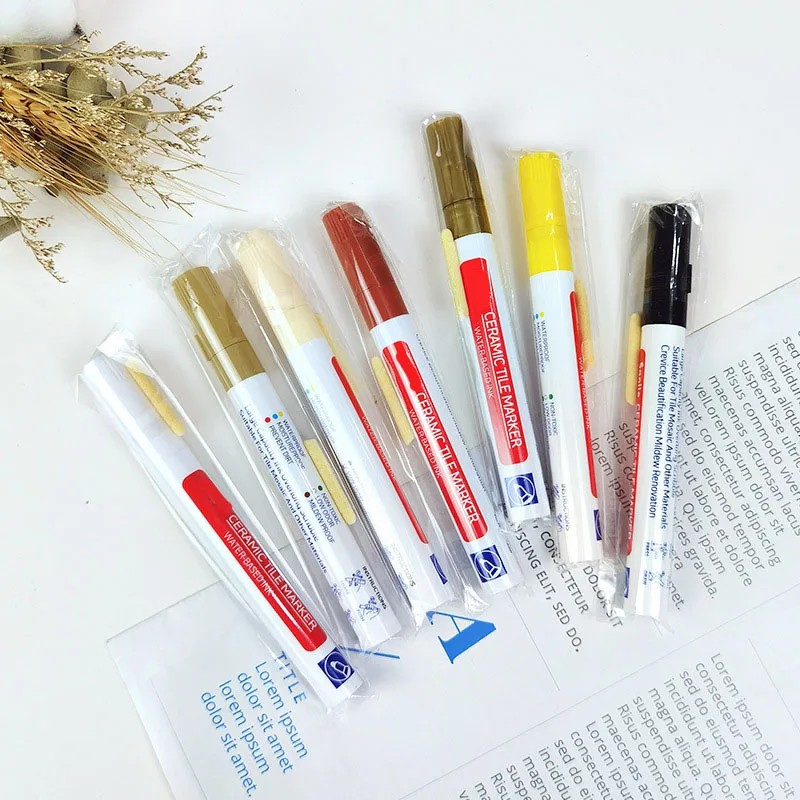 Tile Grout Pen Home Ceramic Repair Pen Multiple colors Tile Paint Markers for Tiles Floor Wall Bathroom Kitchen Repair Tools