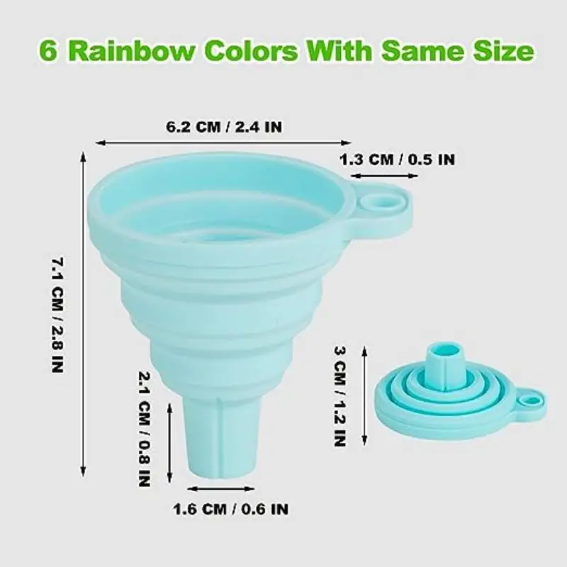 High Quality Silicone Foldable Funnel Soft Kitchen Utensils For Oil,Salt Bottle