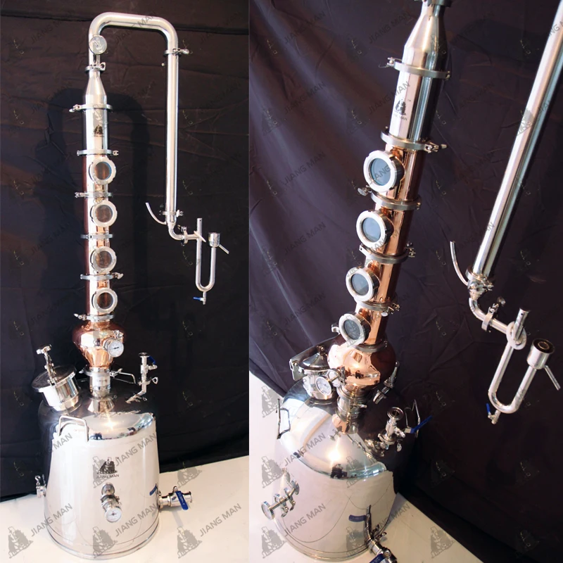 150l home alcohol distiller 6 plates 4' copper bubble plate column 96% alcohol