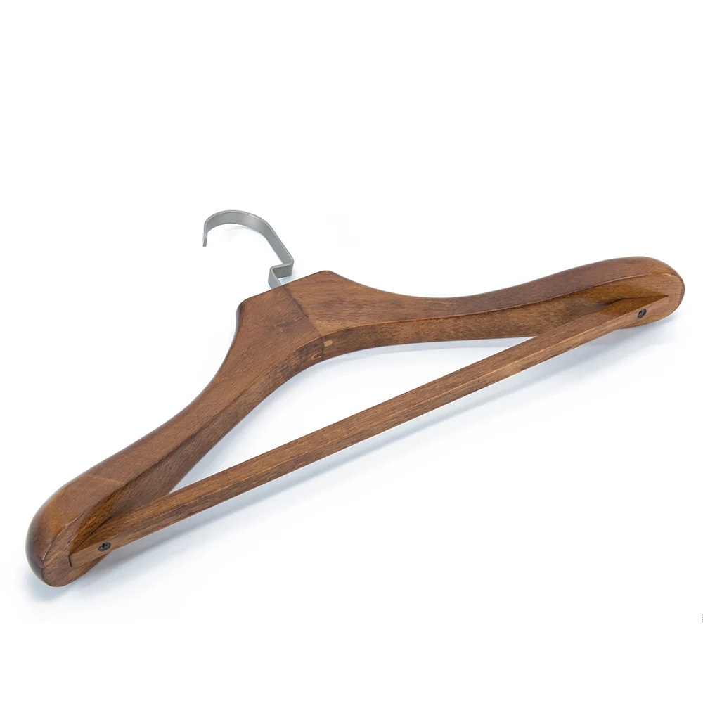 Wooden Hangers Classical Standard Adult Solid Wood Hanger Clothes Hangers with Pant Bar
