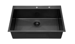 Adlone black finish sink Style Surface nano mount  27*17 pvd plating Sink Black kitchen sink