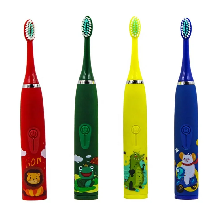 Children Auto Silicone Tooth Brush Natural Soft Bristle Replaceable Head Sonic Rechargeable Electric Toothbrush