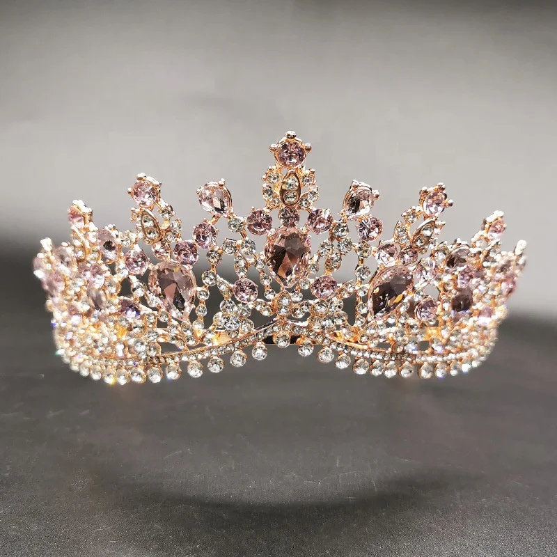 2022 New Handmade Elegant Vintage Baroque Bridal Crown Tiara Party Crown For Wedding
