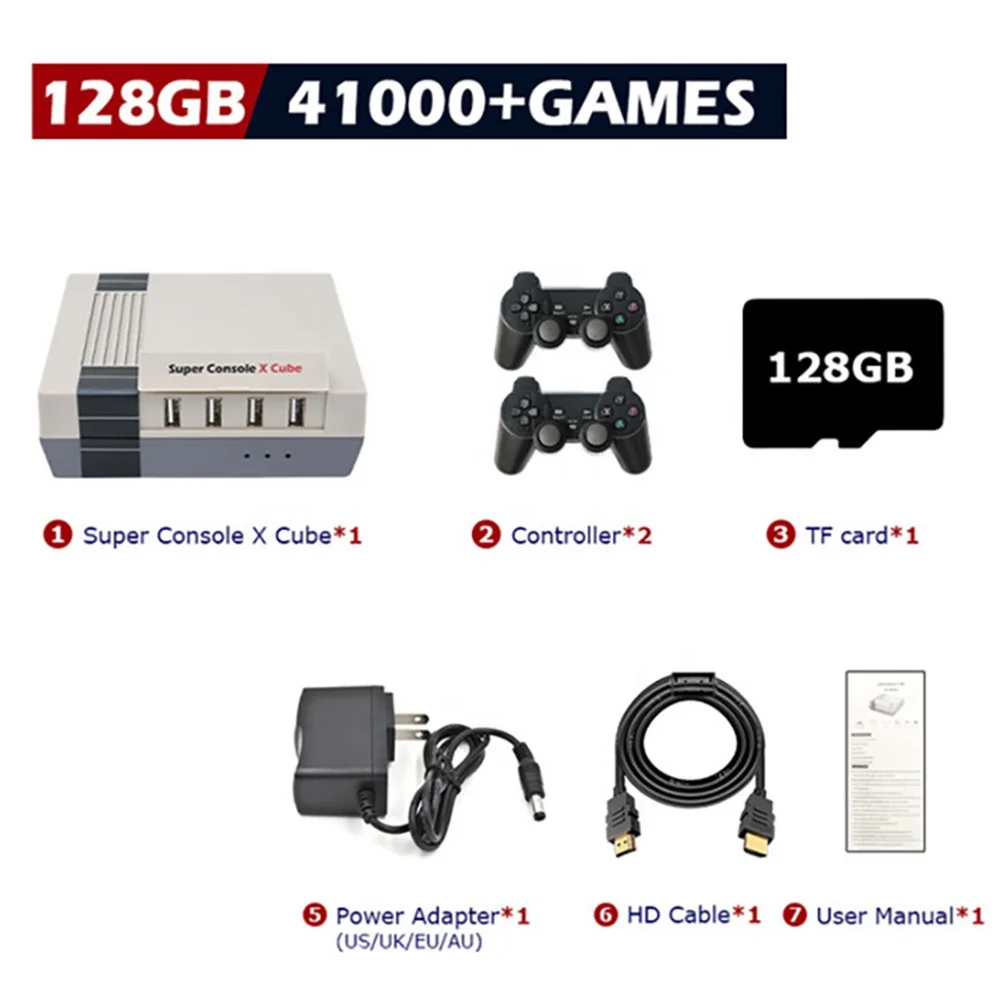 2022 Cheap Newest Super Console X Cube 64GB/128/256GB TF Card 33000+/50000 Classic Games Video Game Console