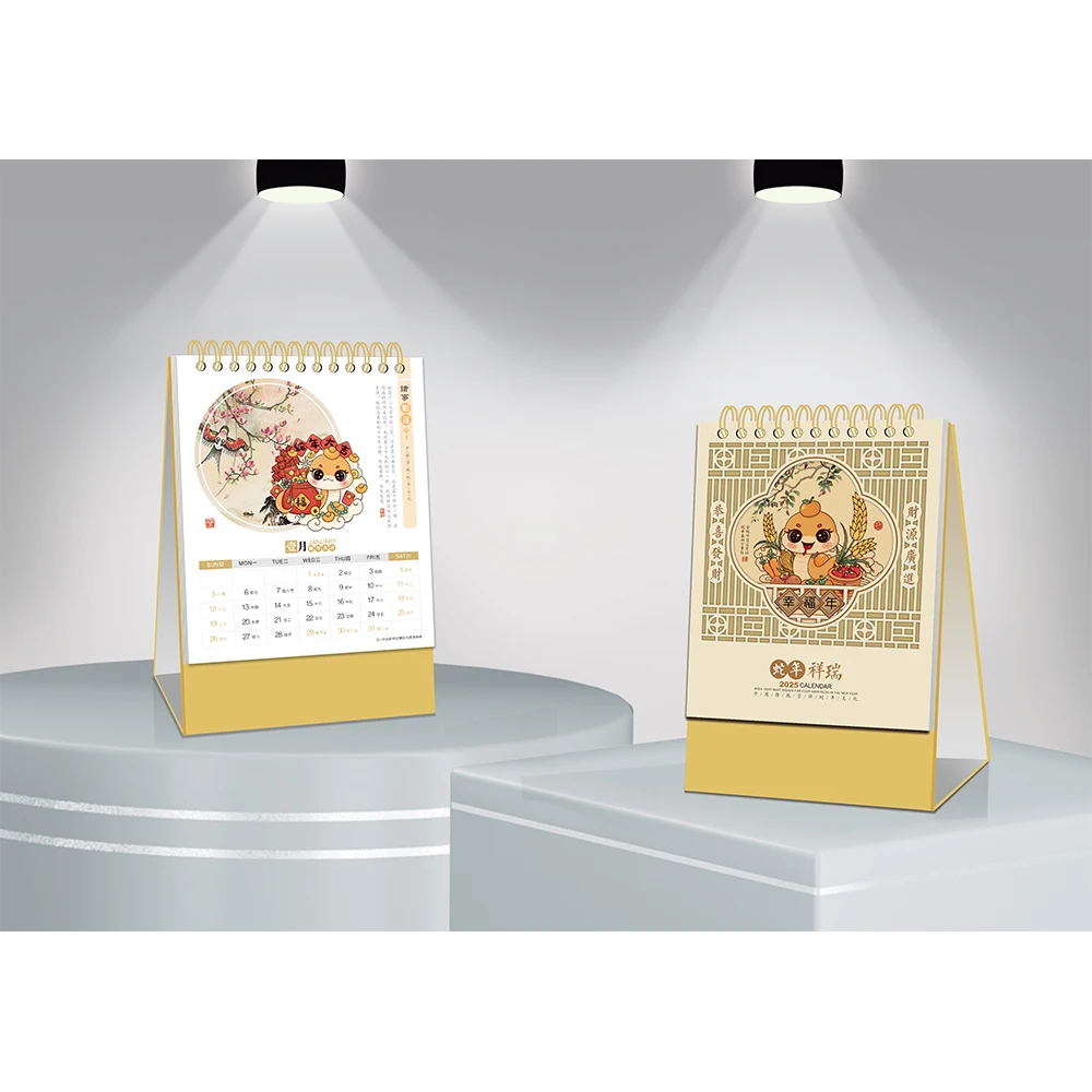 Calendar Office Cardboard 3D Creative Customized Chinese 2025 Digital Advent Custom Desktop Calendar
