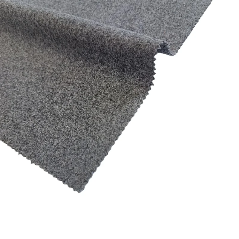 Polyester winter clothing 100% melton felt wool coat suit garment fleece plain solid color stock fast delivery fabric