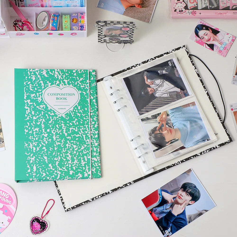 Композиция книги 6 O кольцо переплет мини instax kpop фотоальбом с резинкой