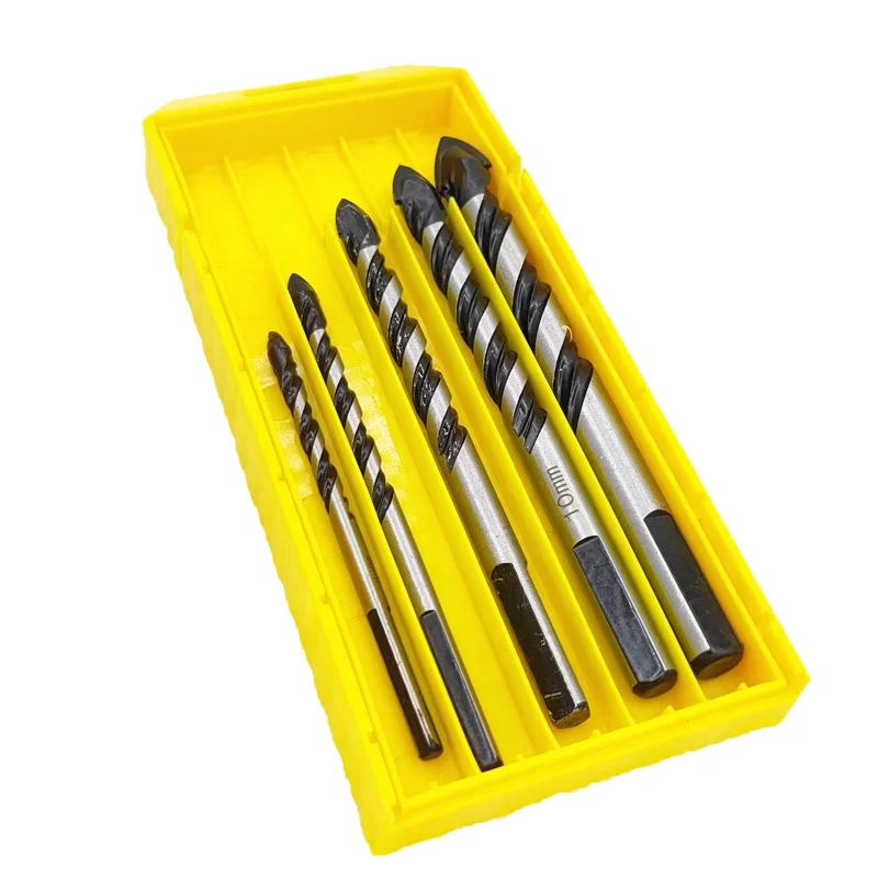 Multifunctional black triangular drill bit drilling ceramic tiles red bricks  concrete   ceramic marble