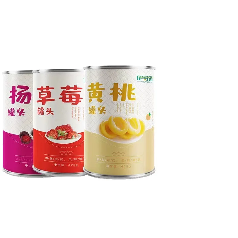 Банка для свежих фруктов, 425 г/банка в ассортименте, банка оранжевого, ананаса, кокоса, воскового ягод, винограда, клубники, груши, желтого персика