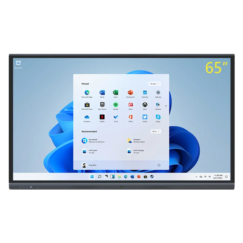 4K LCD 65 Inch Smart 20 point Infrared Touch Screen Interactive Flat-Panel Displays for Education and Corporate Conference