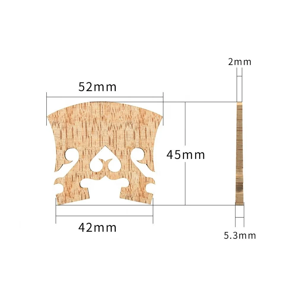NAOMI Violin Bridge AA Grade Maple Wood Upside-Down Heart Baroque Violin Parts OEM 4/4 3/4 1/2 1/4 1/8 Acoustic Violin Bridge