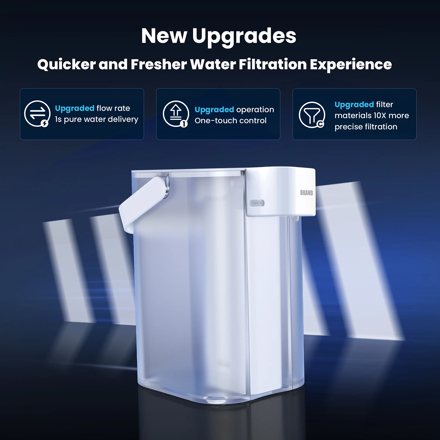 Electric Counter Top Automatic Home Water Dispenser Filtered Cold Water Pitcher Desktop Installation Household Water Purifier