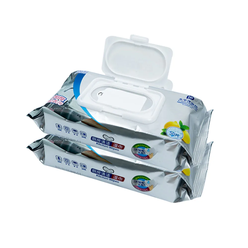 Wholesale Oem High Quality 100pcs Per Pack Disposable Kitchen Wipes Oil Remover Kitchen Cleaning Wet Wipes