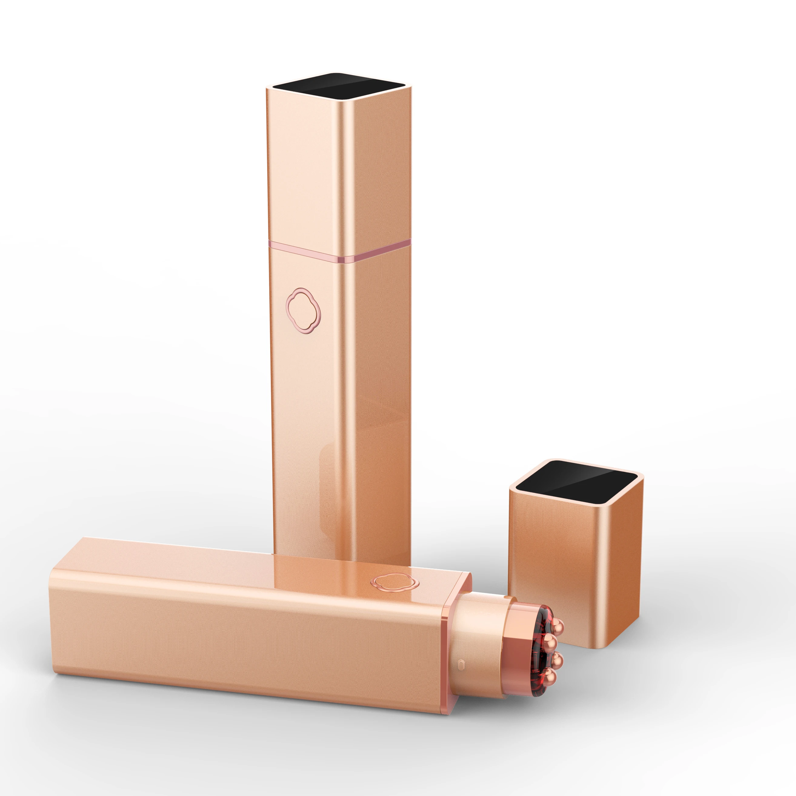 Multifunction Portable Rechargeable Mini Vibrator Intelligent Vibrating Black Apparatus Roller Ball Dark Metal Eye Massager