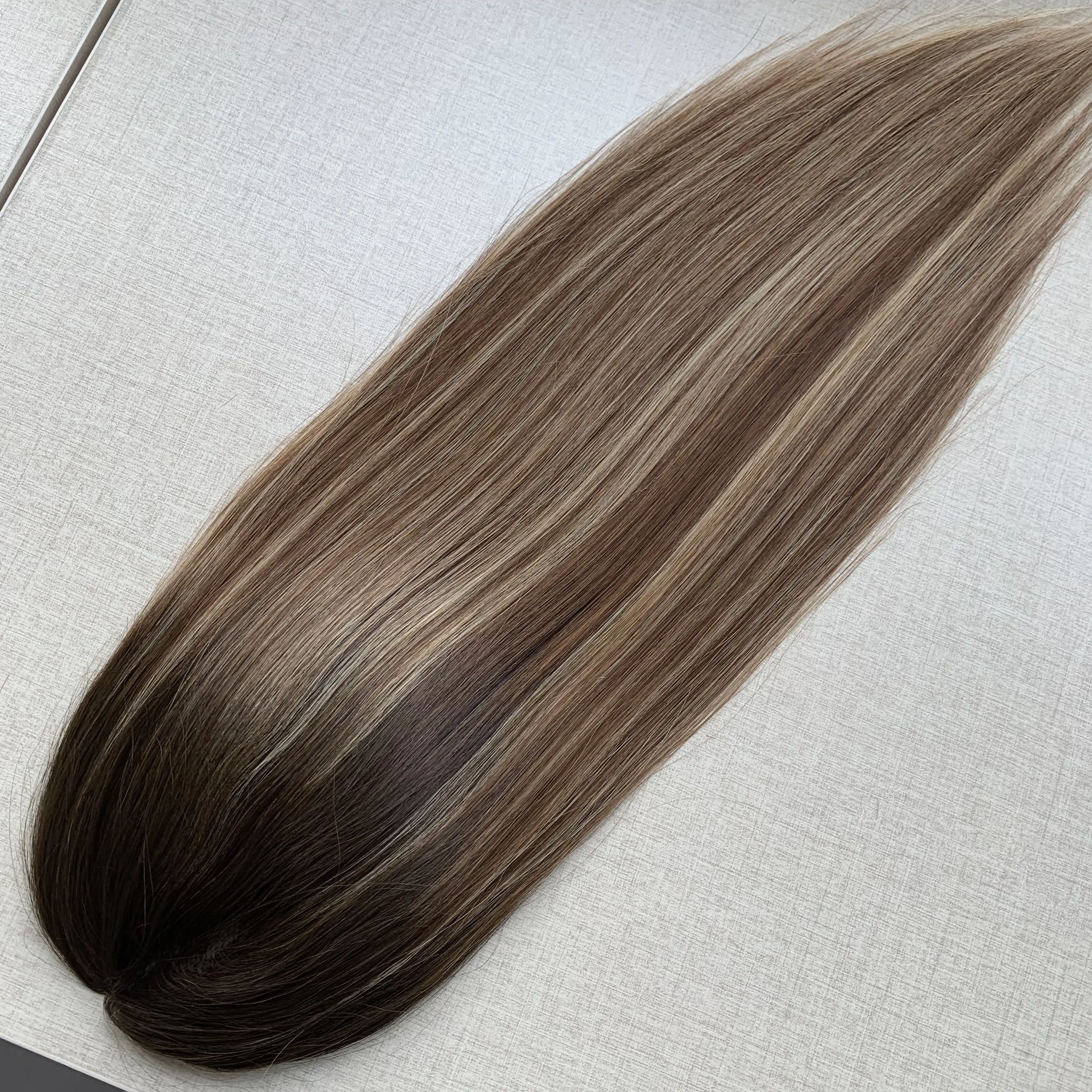 STOCK Hot Selling Balayage Color Monofilament Base Hair Toppers Mono Lace Hair Pieces For Thinning Hair Women