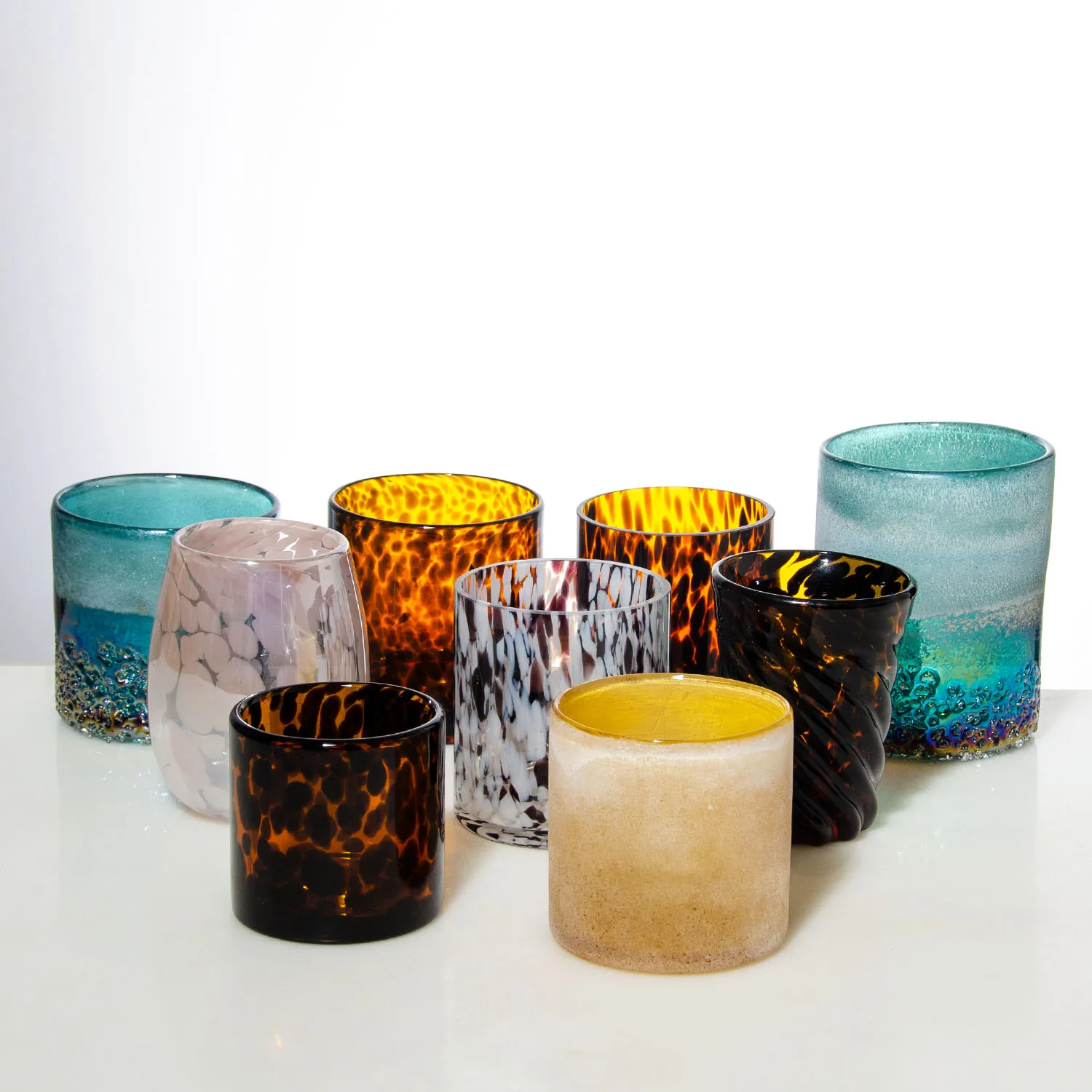 Unique design Fancy Leopard Color vase  home decorative flower handmade glass Vase