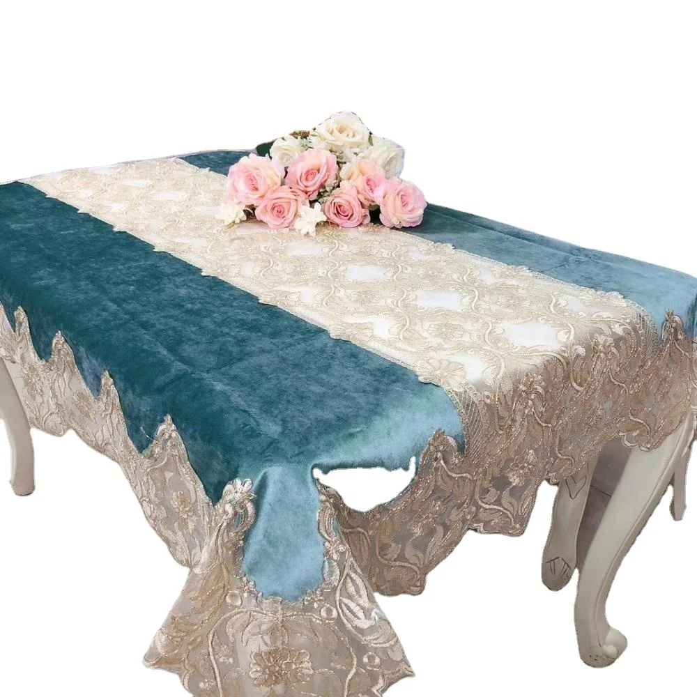 Новинка 2020 Роскошная фланелевая скатерть с кружевной вышивкой