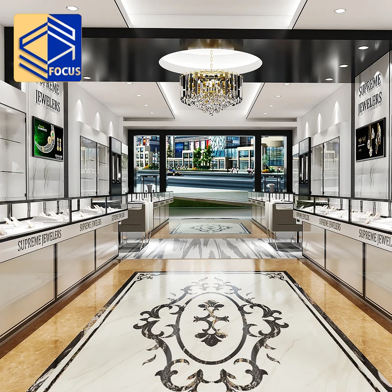 Golden Luxury Jewellery Shop Interior Design Ideas Jewellery Display Cabinets Custom Jewelry Showcase