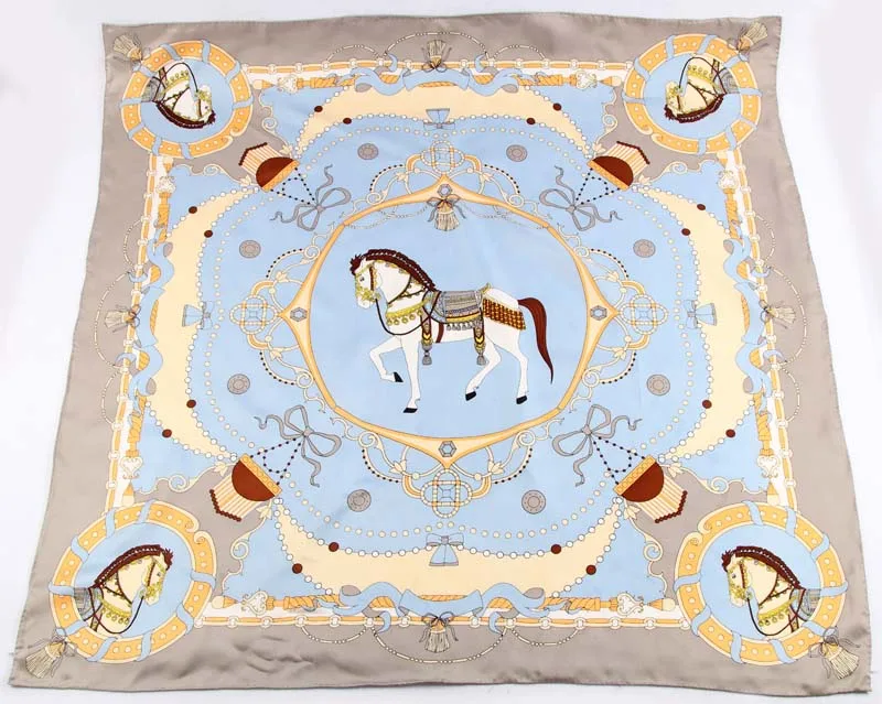 Custom 90x90 Pure satin 100% silk scarf 14mm twill square scarf for women