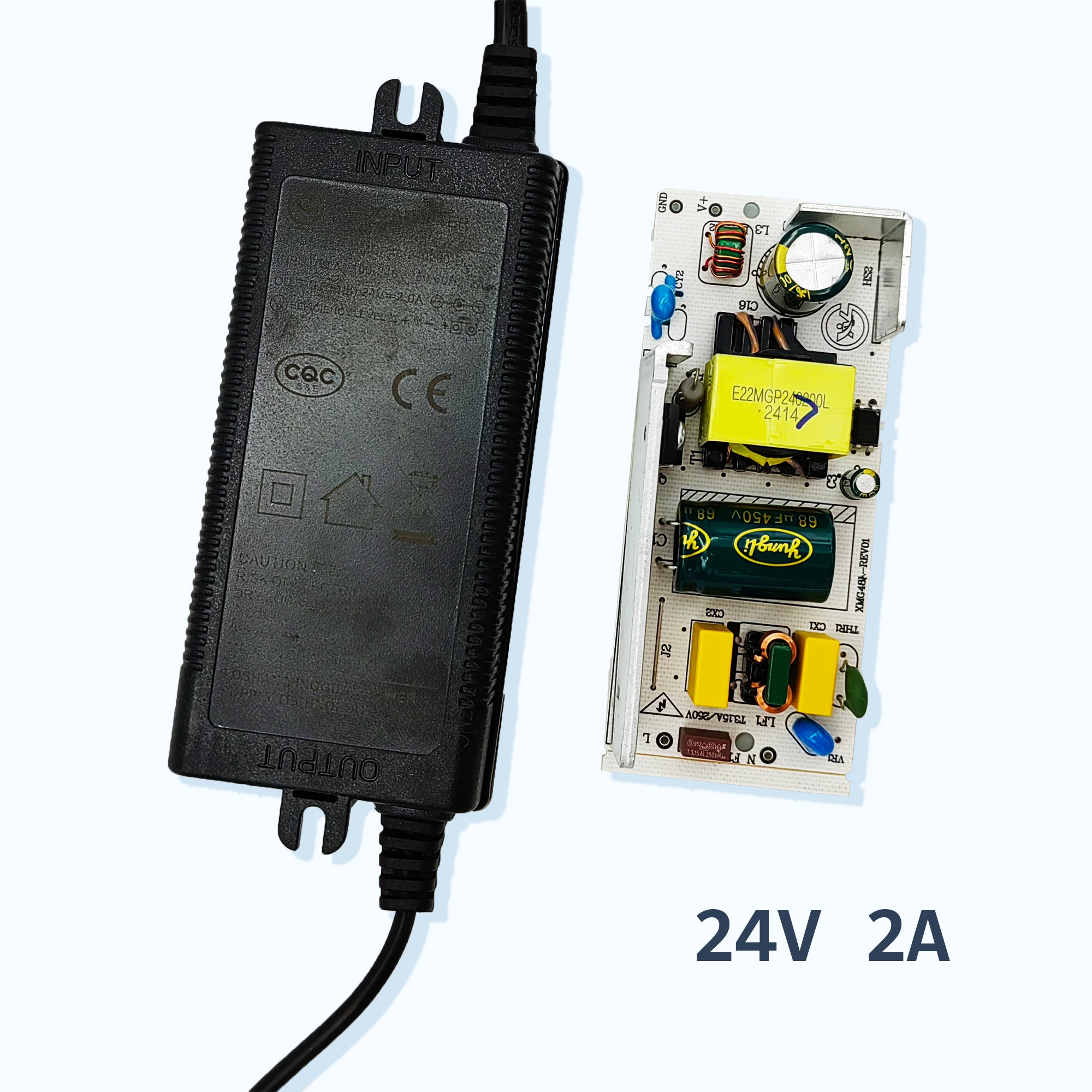 British specification plug power adapter 24V2A, power adapter with short circuit protection, over-voltage protection, etc.
