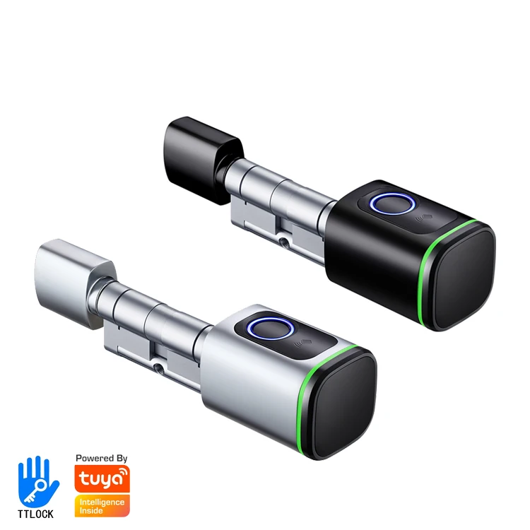 Tuya APP Remote Unlock Digital Biometric Smart Door Lock Cylinder for Home Apartme