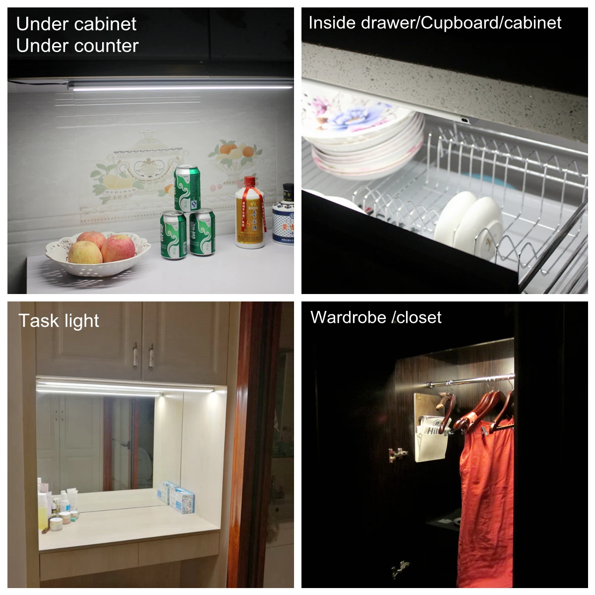 Recessed slim Under Cabinet Linear Light with IR Door Sensor Switch Wardrobe Cupboard Sensor Lamp Lighting