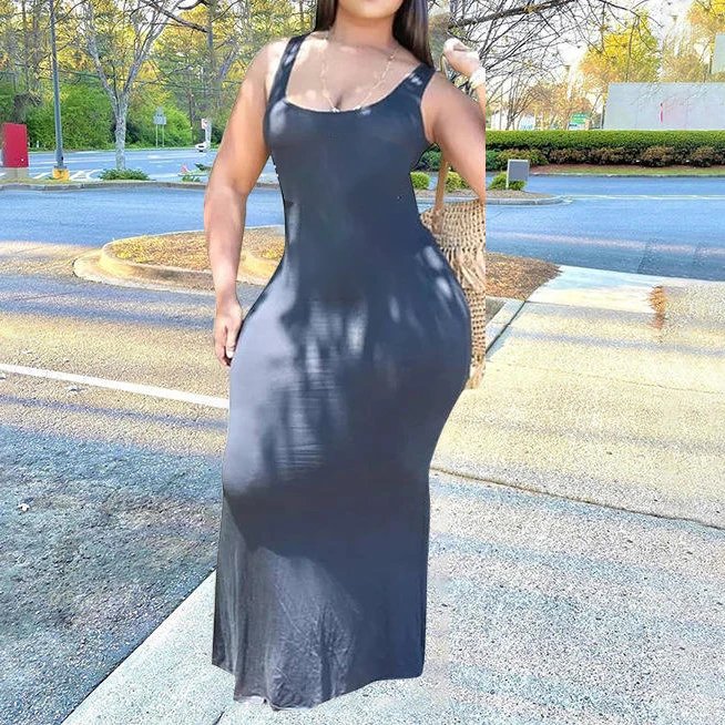 2022 Летняя распродажа модный буквенный принт плюс размер майка облегающее женское платье макси в XL-5XL Длинные повседневные платья для