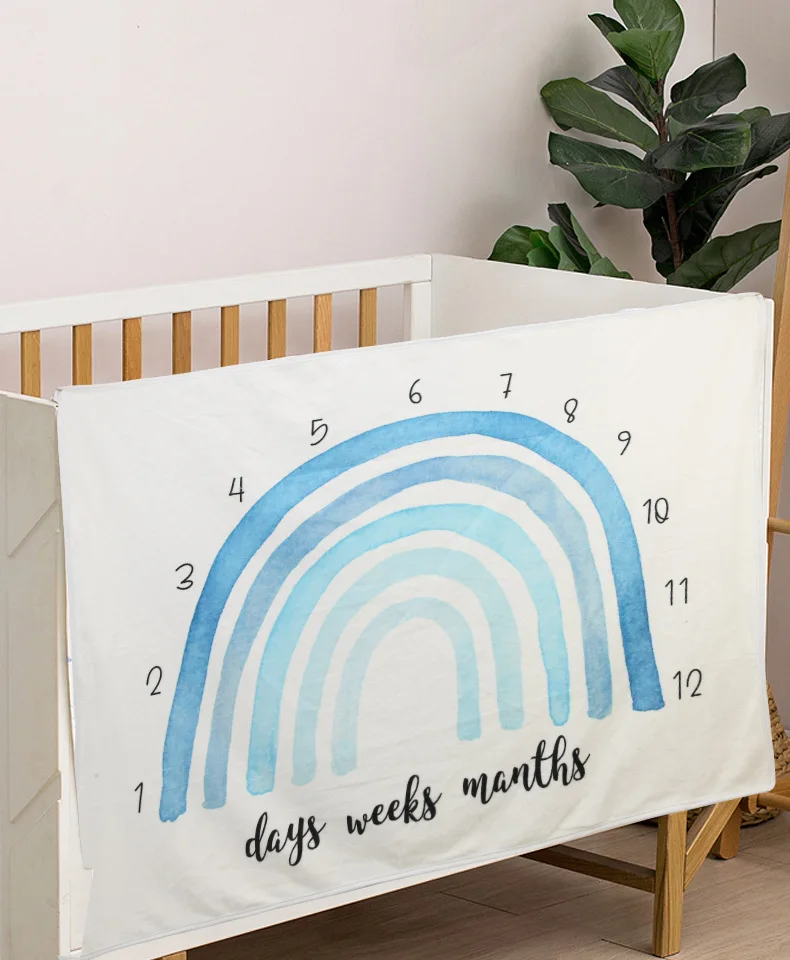 Rainbow character flannel throw blanket  for newborns winter set baby shawls and blankets for 0-3 year kids