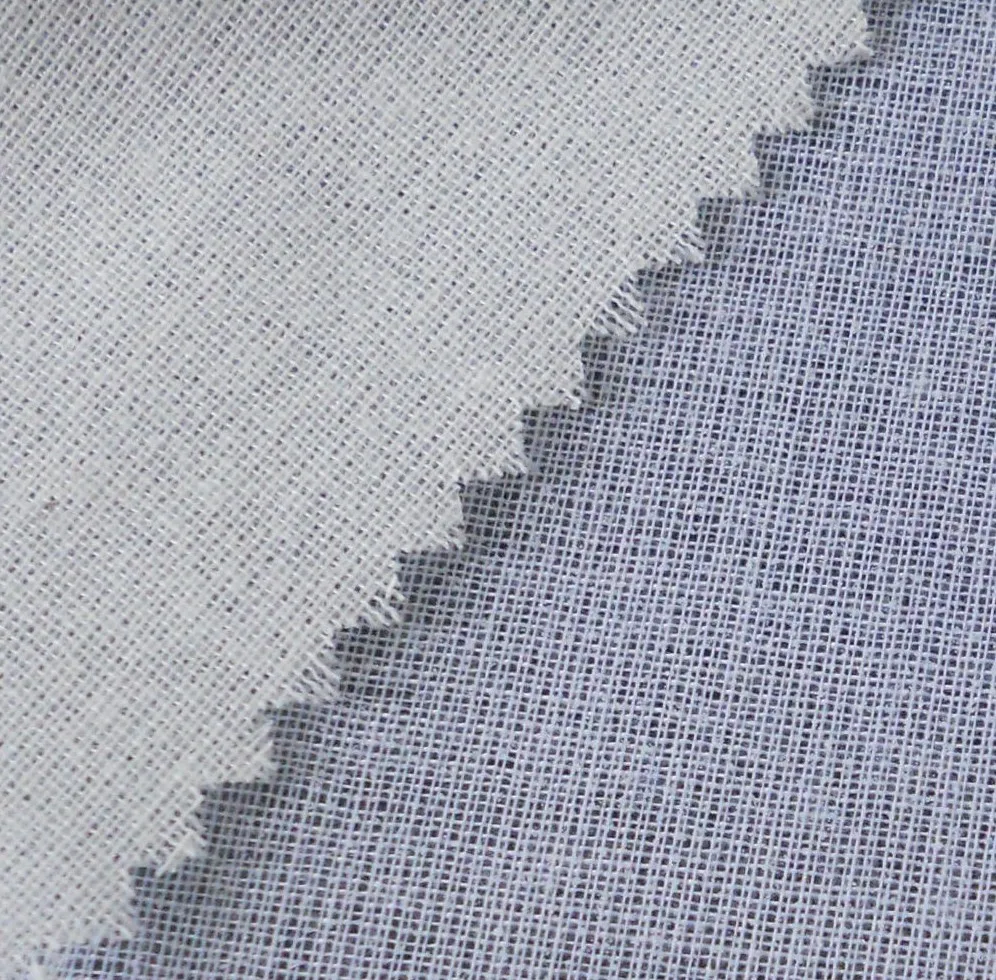 Heavy Weight Gum Stay Cotton Woven Fusible Interlining for Shirt Collar
