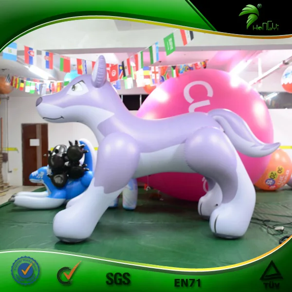 Hongyi New Toy Inflatable Wolf Dog, PVC Inflatable Wolf, 4.5m Long Inflatable Ride on Animal