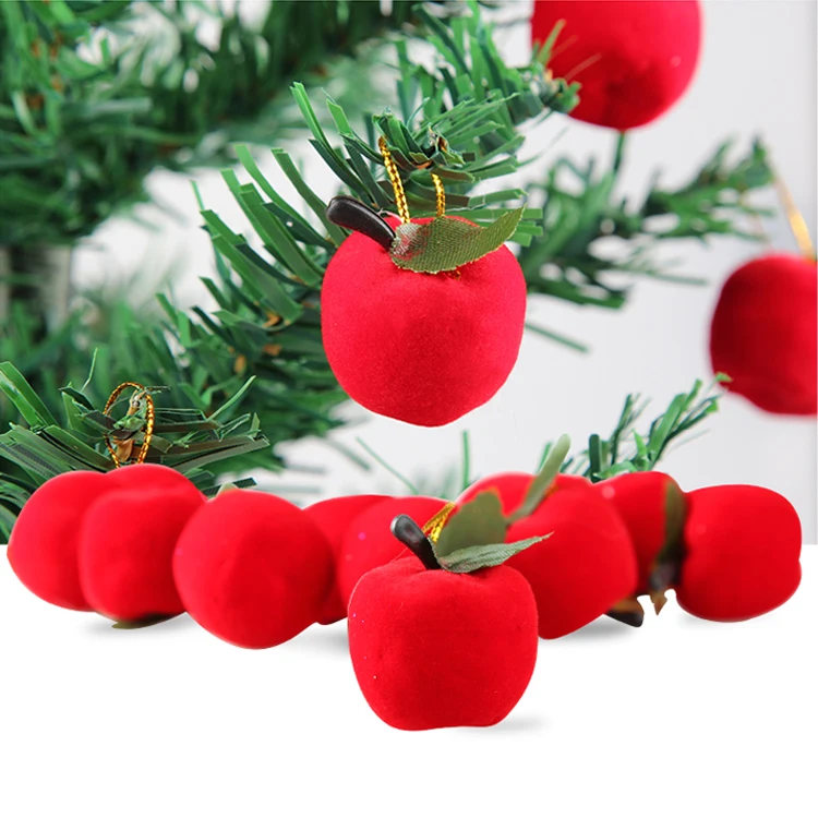 12pcs New Year Decoration Red Apple  Christmas Tree Ornaments Xmas tree hangings