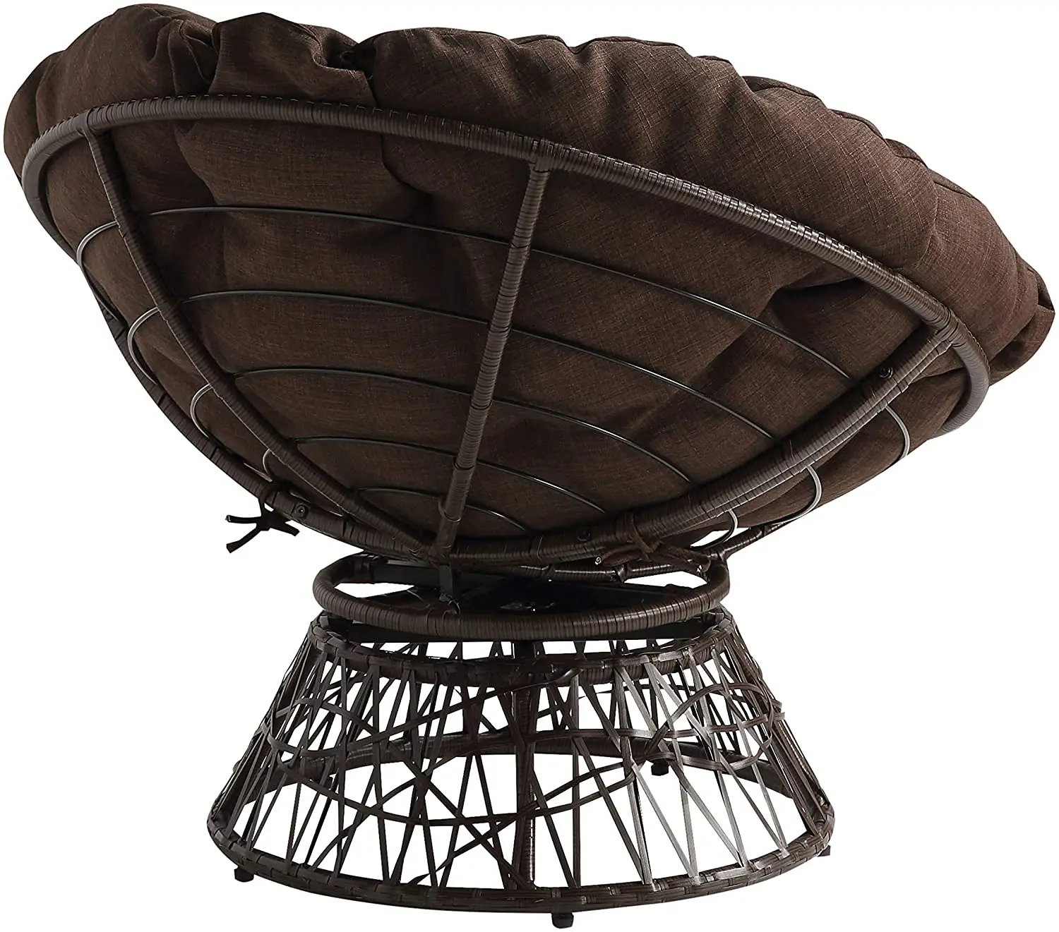 Outdoor Modern Wicker 360 Degree Metal Frame With Cushion Rattabn Swivel Chairs Outdoor Lounge