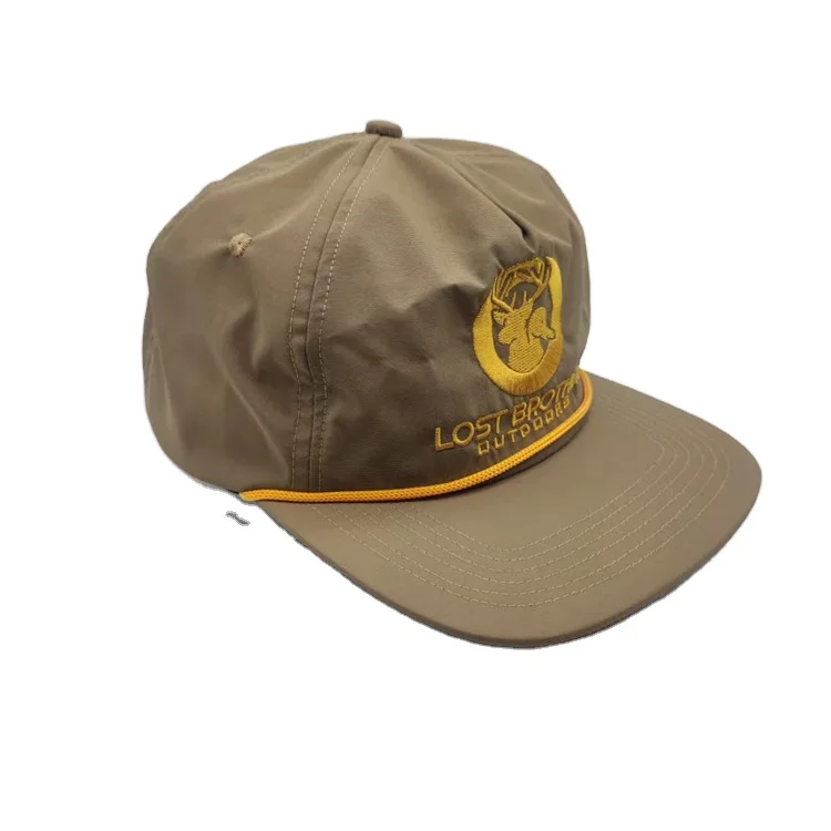 High quality unstructured wholesale custom blank waterproof nylon rope snapback hat gorras