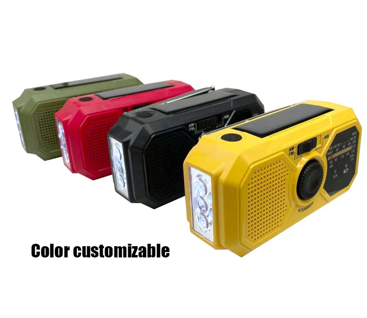 High Quality Portable Survival Power Radio Flashlight AM/FM BT NOAA Weather SOS Dynamo Hand Crank Solar Emergency Radio