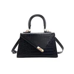New 2019 retro texture girl crocodile pattern handbag simple fashion lock single shoulder Messenger bag female